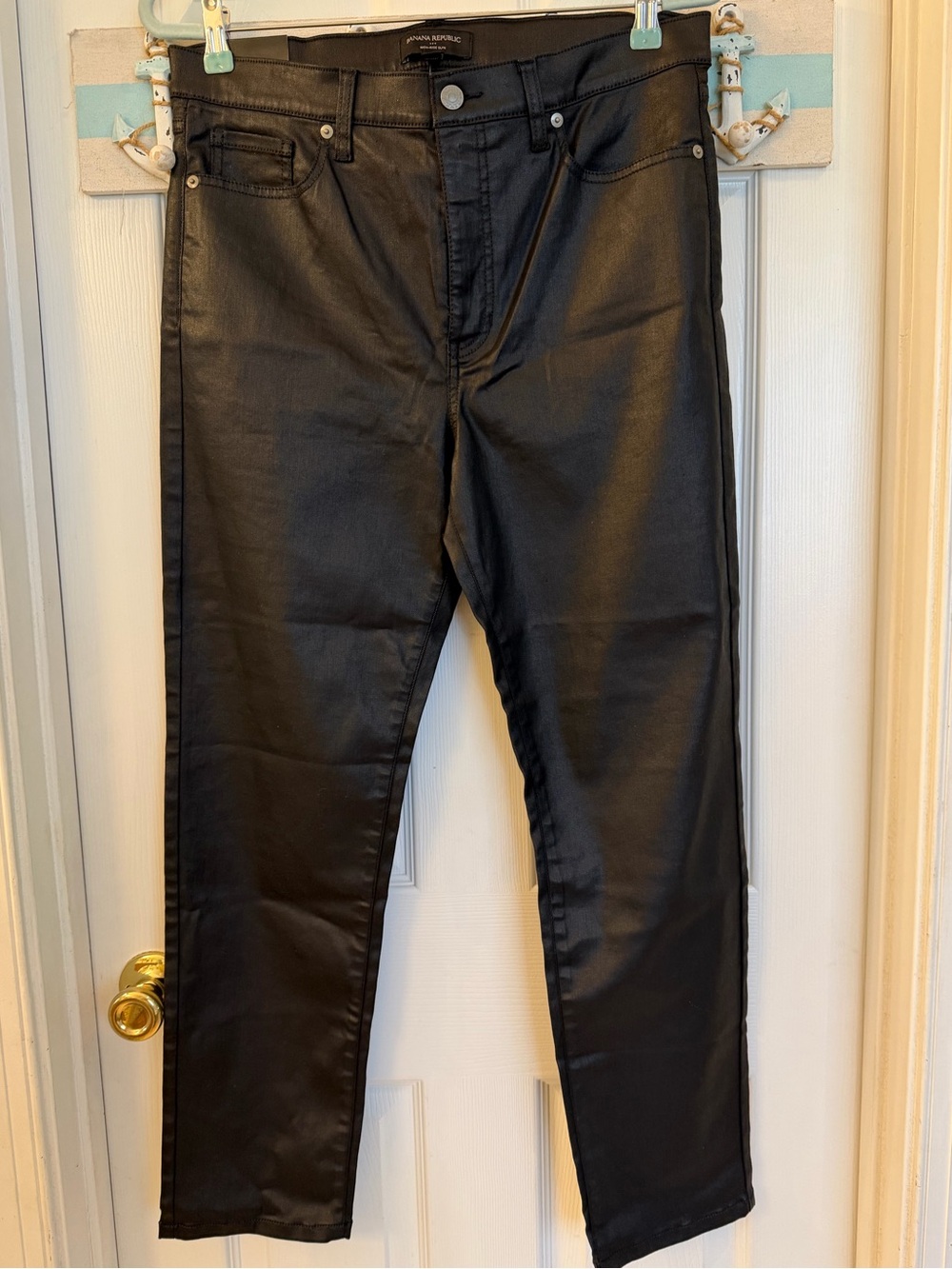 Banana Republic High Rise Slim Faux Leather Sz 31/12 NWT